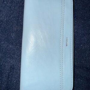 Fossil Sky Blue Leather Wallet
